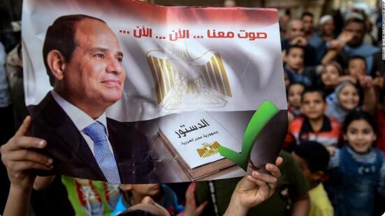 埃及通过全民公投，总统塞西将可留任至2030年。（图源：推特）